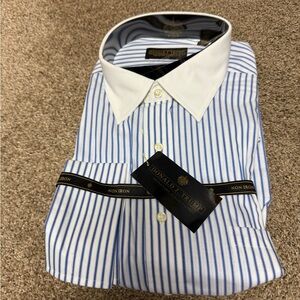 Donald Trump Blue and White Striped Dress Shirt